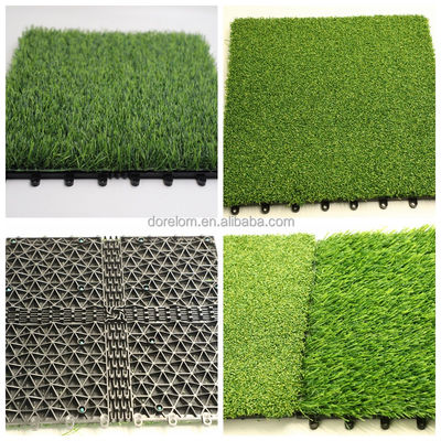 Künstliche Rasenfliesen 30x30cm 3cm hoch Heuhaufen Grün geeignet für Innen- und Außenbereiche