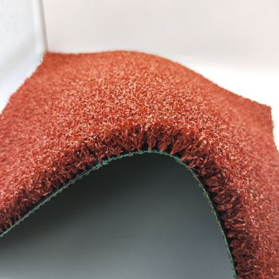 10 mm-15 mm Höhe Rot künstliches Gras für Badminton