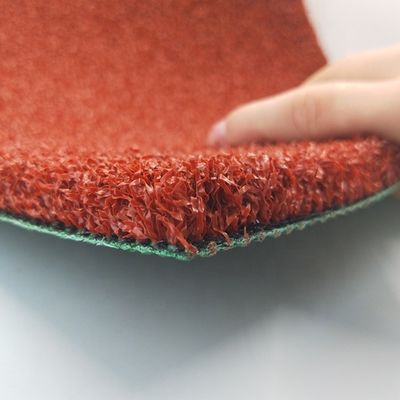 10 mm-15 mm Höhe Rot künstliches Gras für Badminton