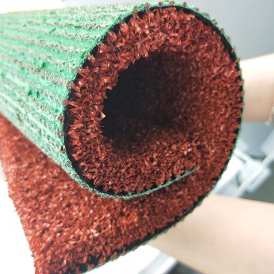 10 mm-15 mm Höhe Rot künstliches Gras für Badminton